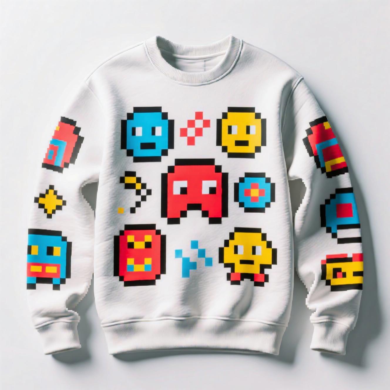 Retro Pixelate crewneck with a 8-bit design